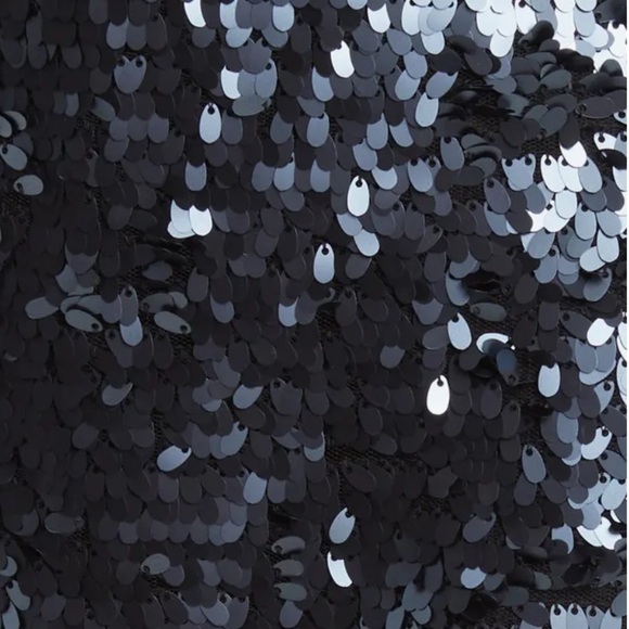 French Connection Bisma Sequin Long Sleeve Faux Wrap Cocktail Dress sz 12 NWT - Picture 5 of 15